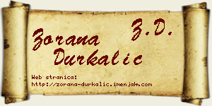 Zorana Durkalić vizit kartica